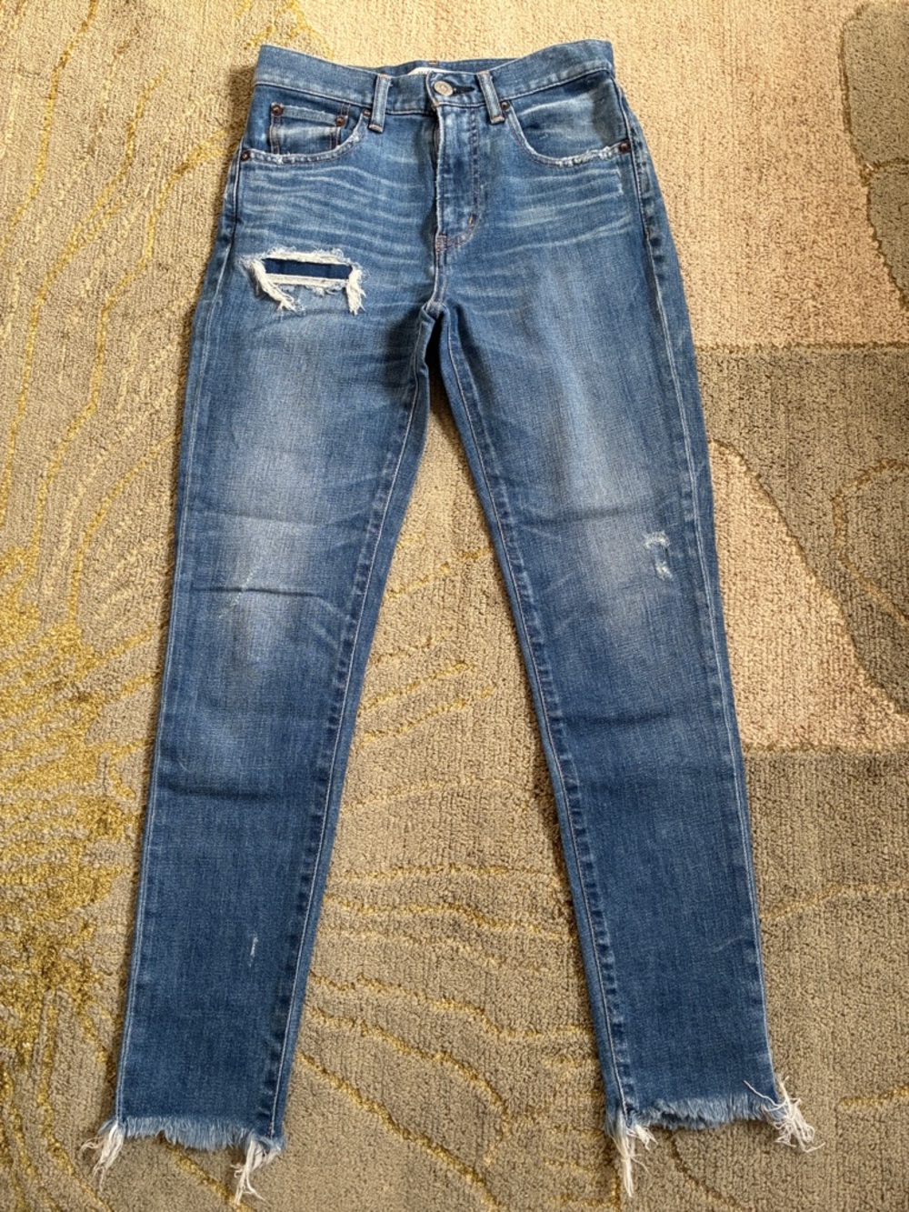 Moussy Vintage High-Rise Distressed Blue Women's Jeans